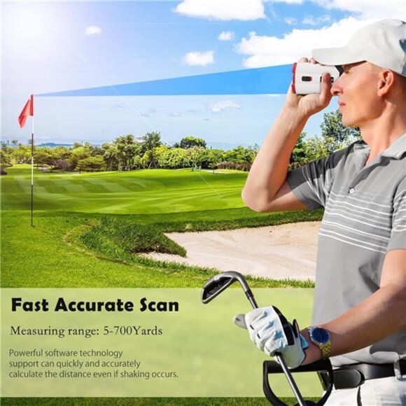 Golf Rangefinder 1000Yards Laser Range Finder with Slope, USB Rechargeable Laser - Picture 5 of 7